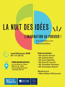La Nuit des idées: "L'imagination au pouvoir?", HEM Marrakech, Janvier 2018