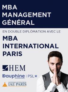 MBA HEM – Dauphine – IAE Paris : 20 ans de succès. Faites partie de la 20ème Promo !