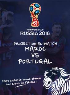 Coupe du monde 2018 : Projection du match MAROC vs PORTUGAL, HEM Rabat, Juin 2018
