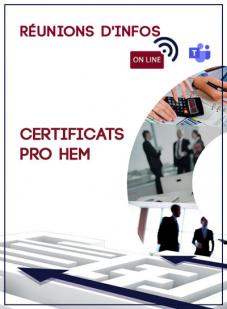 ONLINE - Réunions d’infos sur les Certificats Pro de HEM, HEM, 2020