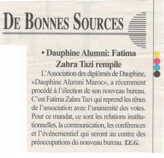 Dauphine Alumni : Fatima Zahra Tazi rempile