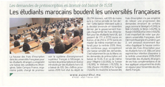 Les étudiants marocains boudent les universités françaises