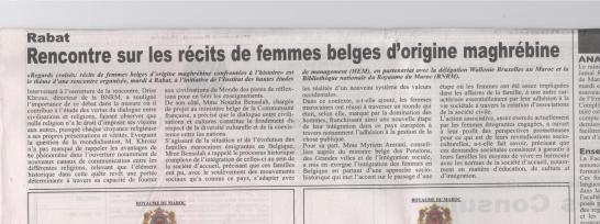 Rencontre sur les récits de femmes belges d'origine maghrébine