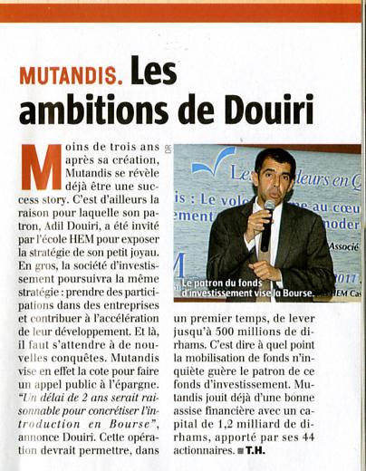Mutandis: Les ambitions de Douiri
