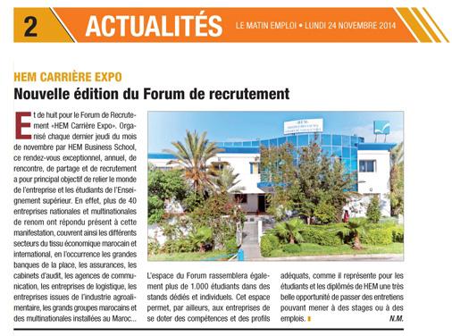 HEM Carrière Expo - Nouvelle édition du forum de recrutement