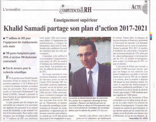 Khalid Samadi partage son plan d'action 2017-2021