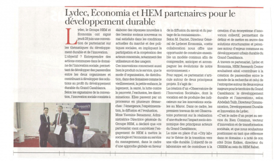 Lydec et Economia, HEM Research Center partenaires pour le développement durable