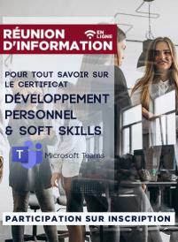 Réunion d’info EN LIGNE sur le Certificat Développement Personnel & Soft Skills