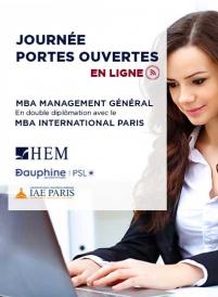 Journée Portes Ouvertes EN LIGNE MBA HEM – Dauphine – IAE Paris